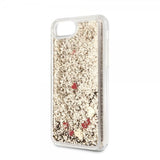 Guess iPhone 7/8/SE Skal Glitter Floating Hearts Guld