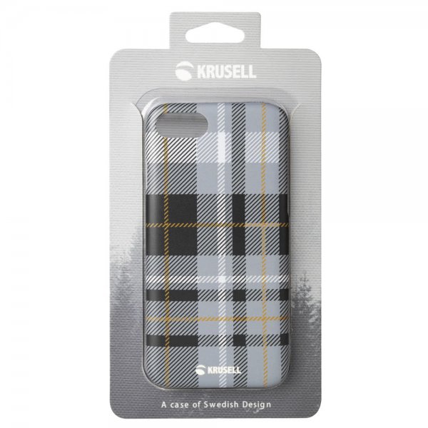 Krusell iPhone 7/8/SE Skal Limited Cover Plaid Dark Grey