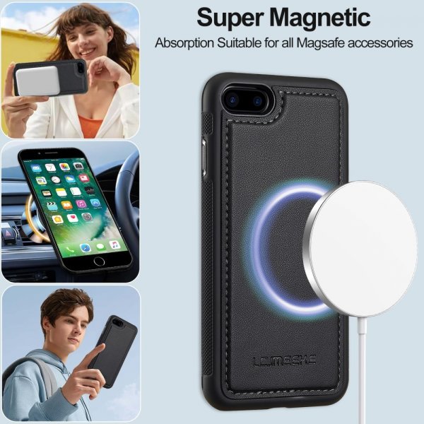 Lc.Imeeke iPhone 7/8/SE Fodral med Löstagbart Skal L2 Series MagSafe Svart