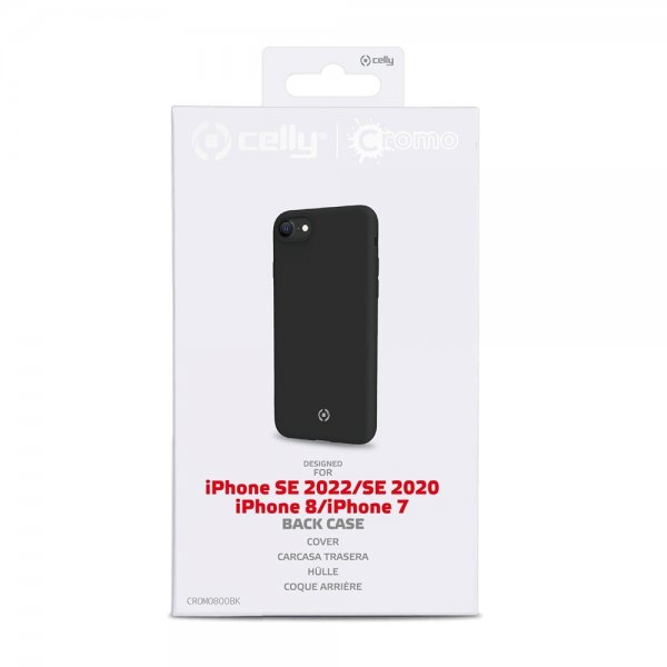 Celly iPhone 7/8/SE Skal CROMO Svart