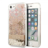Guess iPhone 7/8/SE Skal Liquid Glitter Paisley Pattern Guld
