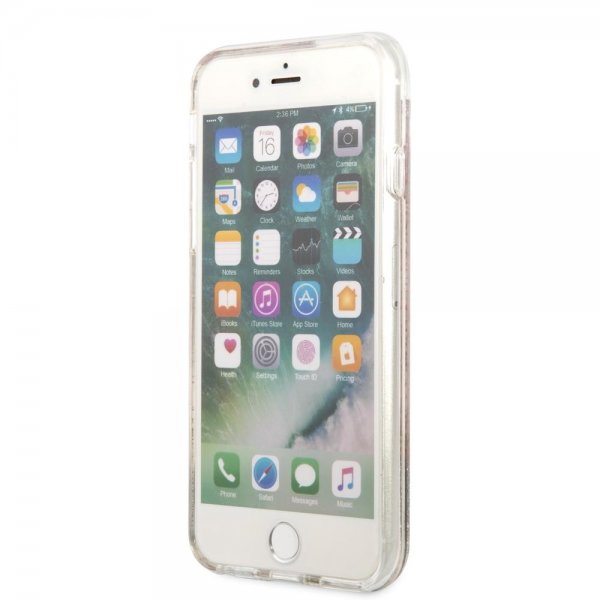 Guess iPhone 7/8/SE Skal Liquid Glitter Paisley Pattern Guld