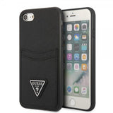 Guess iPhone 7/8/SE Skal Saffiano Double Cardslot Svart