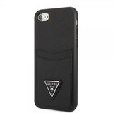 Guess iPhone 7/8/SE Skal Saffiano Double Cardslot Svart