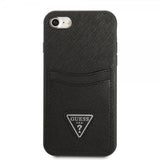 Guess iPhone 7/8/SE Skal Saffiano Double Cardslot Svart