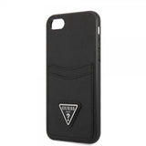 Guess iPhone 7/8/SE Skal Saffiano Double Cardslot Svart