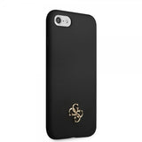 Guess iPhone 7/8/SE Skal Silicone Metal Logo 4G Svart