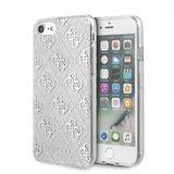 Guess iPhone 7/8/SE Skal Glitter Cover Peony Silver