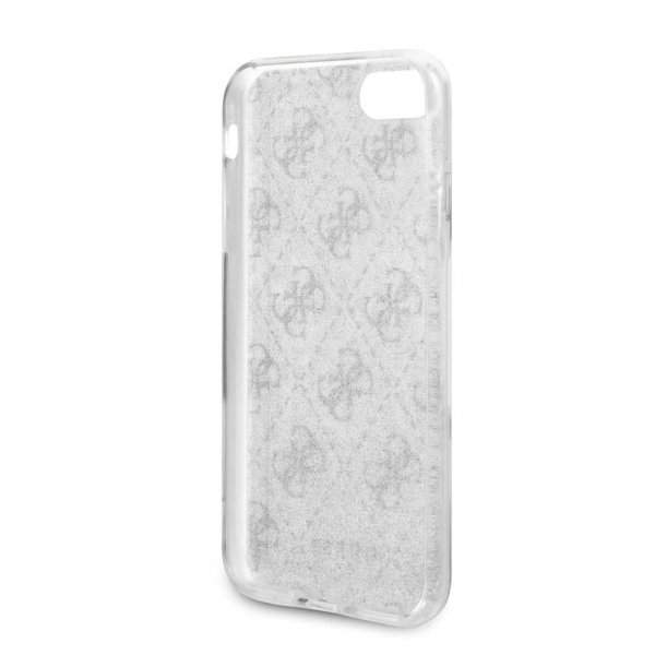Guess iPhone 7/8/SE Skal Glitter Cover Peony Silver