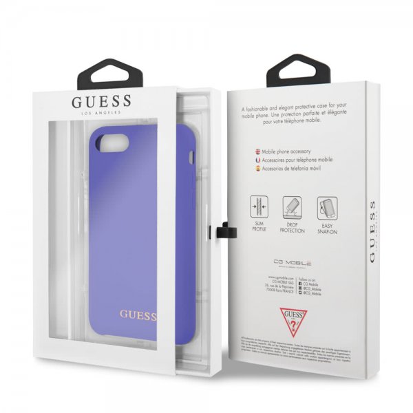 Guess iPhone 7/8/SE Skal Silicone Logo Lila
