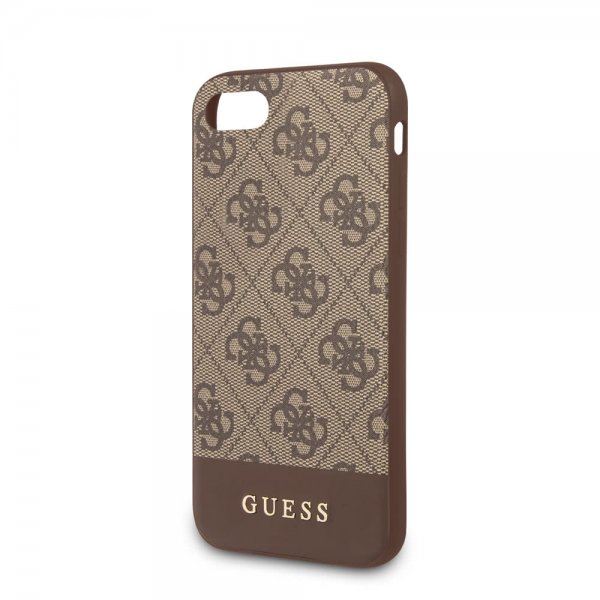 Guess iPhone 7/8/SE Skal Stripe Cover Brun