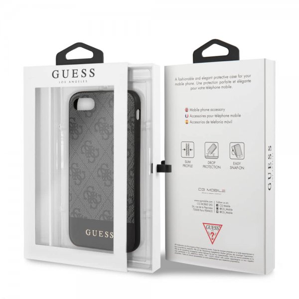 Guess iPhone 7/8/SE Skal Stripe Cover Grå