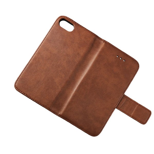 Rvelon iPhone 7/8/SE Fodral Äkta läder Kortfack Brun