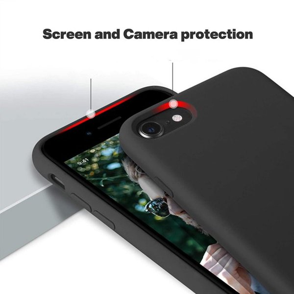 Rvelon iPhone 7/8/SE Skal Silikon Svart