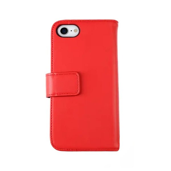 Rvelon iPhone 7/8/SE Fodral Äkta läder Kortfack Röd