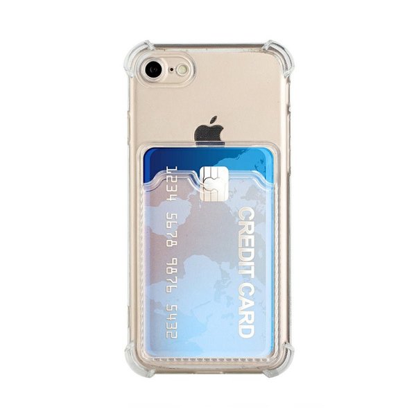 iPhone 7/8/SE Skal Korthållare Stöttåligt Transparent