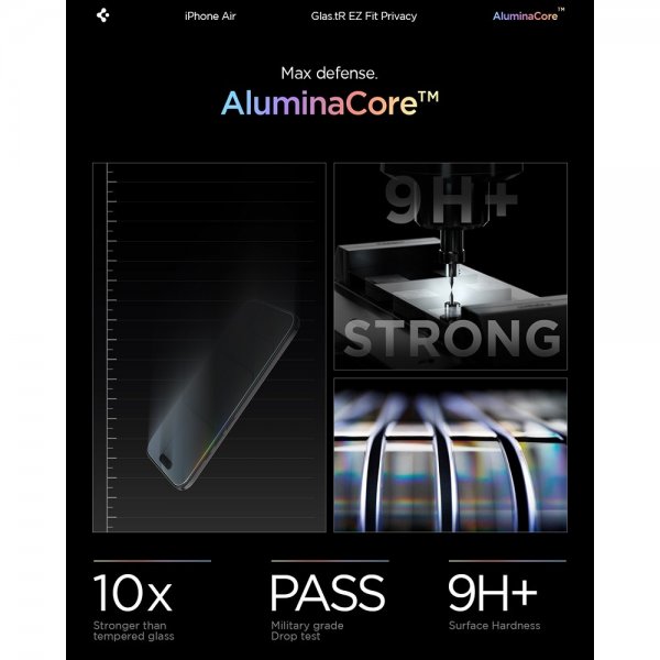 Spigen iPhone Air Skärmskydd GLAS.tR EZ Fit Privacy 2-pack
