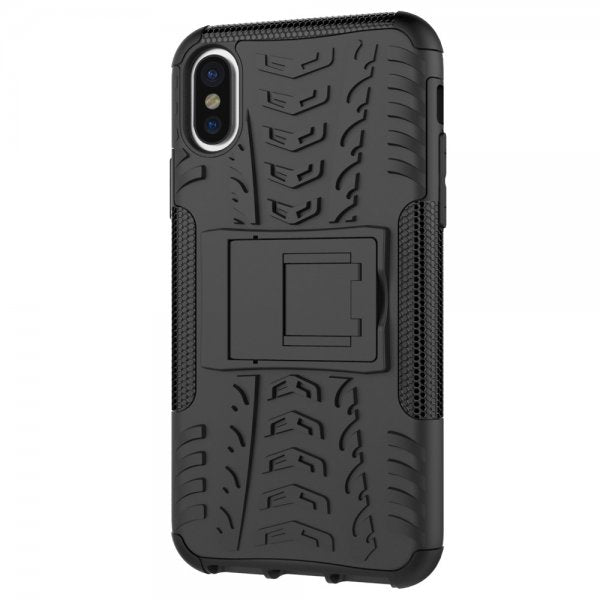 iPhone X/Xs Skal Däckmönster Stativfunktion Svart