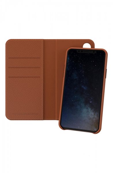 Richmond & Finch iPhone X/Xs Fodral Wallet Löstagbart skal Brun