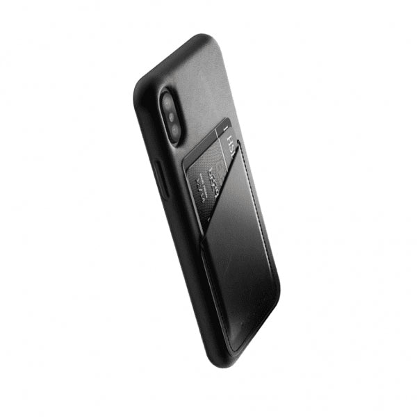 Mujjo iPhone X/Xs Skal Full Leather Wallet Case Svart