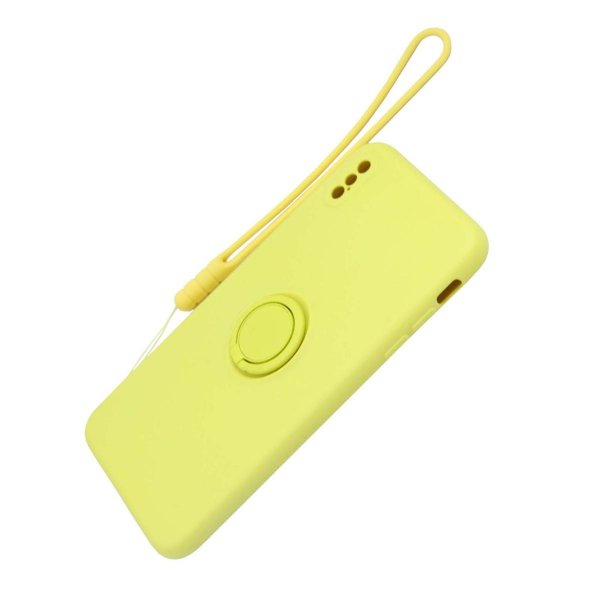 iPhone X/iPhone Xs Skal Silikon med Ringhållare Gul