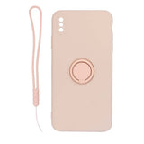 iPhone X/iPhone Xs Skal Silikon med Ringhållare Rosa