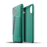 Mujjo iPhone 11 Pro Max Skal Full Leather Wallet Case Alpine Green