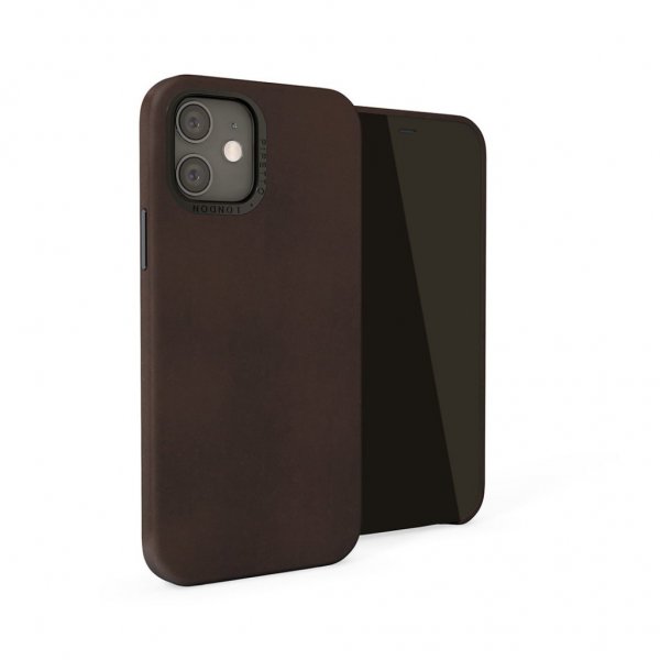 Pipetto iPhone 12 Mini Magnetic Leather Case med Magnethållare Brun