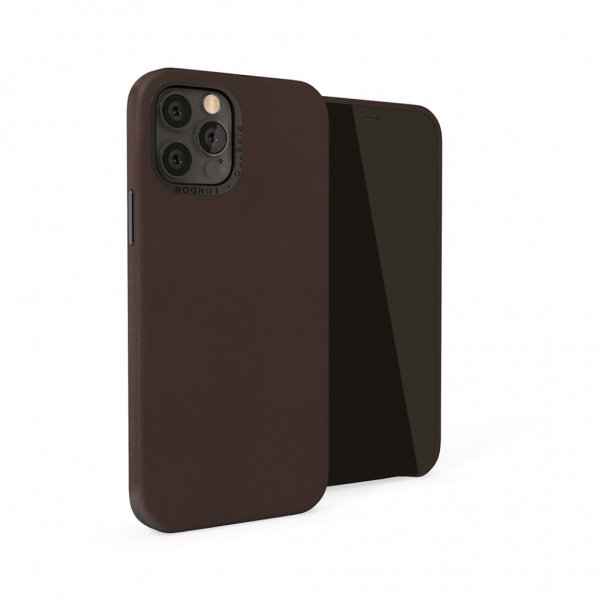 Pipetto iPhone 12 Pro Max Magnetic Leather Case med Magnethållare Brun