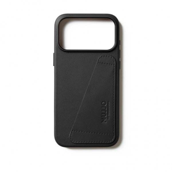 Mujjo iPhone 17 Pro Max Skal Full Leather Wallet Case MagSafe Svart