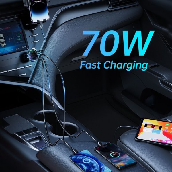 Joyroom Billaddare JR-CL29 70W 4 Port Car Charger