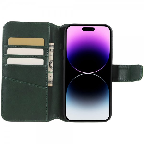Nordic Covers iPhone 14 Pro Fodral Essential Leather Juniper Green
