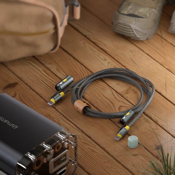 4smarts Kabel 3in1 USB-C Set Explorer 240W 1.5m Svart