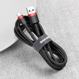 Baseus Kabel Cafule Cable USB-A/USB-C 3m Röd Svart