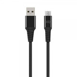 Xqisit Kabel Flätad USB-A till Micro-USB 2m Svart