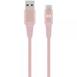 Xqisit Kabel Flätad USB-A till USB-C 2m Roseguld
