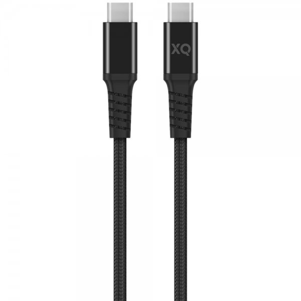 Xqisit Kabel Flätad USB-C till USB-C 2m Svart