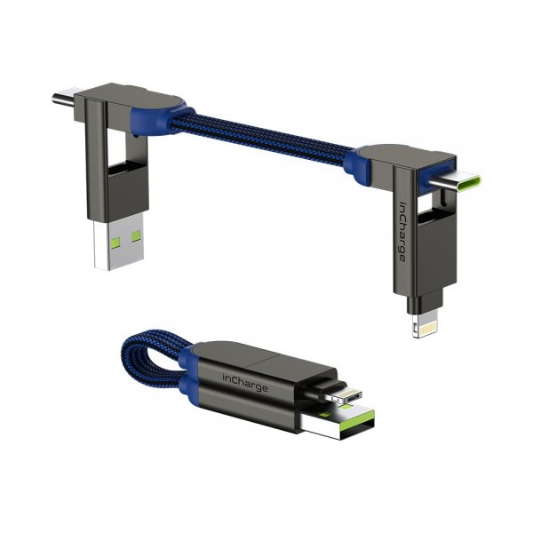 Rolling Square Kabel inCharge X Keyring 100W 6in1 Sapphire Blue