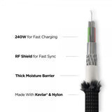 Nomad Kabel Kevlar USB-C 1.5m Carbide