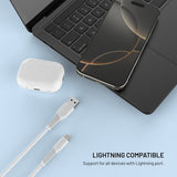 Fixed Kabel Liquid Silicone USB-A/Lightning 1.2m Vit
