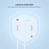 Fixed Kabel Liquid Silicone USB-C/Lightning 1.2m Vit