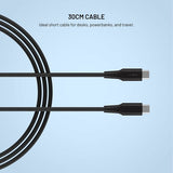 Fixed Kabel Liquid Silicone USB-C/USB-C 0.3m Svart