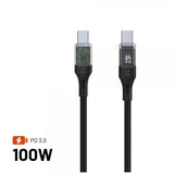 Fixed Kabel med Display USB-C/USB-C 100W 1.2m
