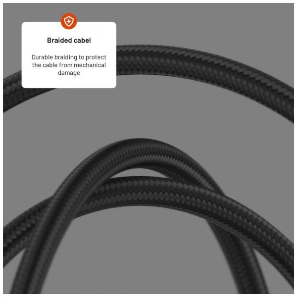 Fixed Kabel med Display USB-C/USB-C 100W 1.2m