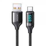 USAMS Kabel U78 Display USB-A/USB-C 1.2 m Svart