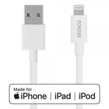Deltaco Kabel USB-A Cable with Lightning Connector 1m Vit