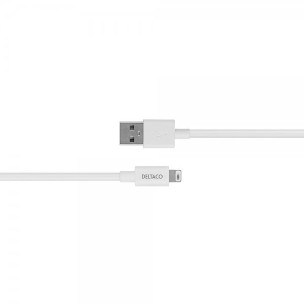 Deltaco Kabel USB-A Cable with Lightning Connector 2m Vit