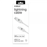 Celly Kabel USB-C till Lightning 2M Vit