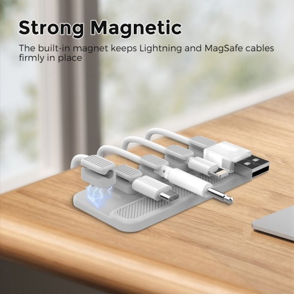 Ahastyle Kabelhållare WG104 Magnetisk Grå
