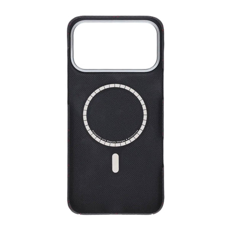 iPhone 17 Pro Max Skal Kevlar MagSafe Svart-röd rutnät